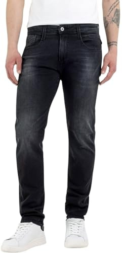 Replay Herren Jeans Anbass Slim-Fit mit Comfort Stretch, Dark Grey 097 (Grau), 36W / 34L
