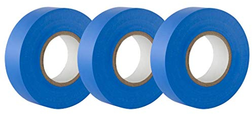 GTSE Blue Electrical Tape, 19mm x 20m, Strong Self-Adhesive PVC Insulation Tape for Insulating, Repairing and Protecting Electrical Wires, 3 Rolls