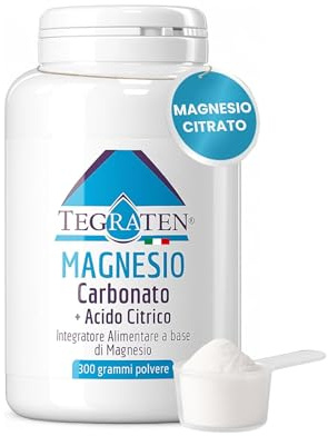 Magnesio Carbonato + Acido Citrico in Polvere [300gr SCORTA 2 MESI]- Migliora il Sonno e Riduce la Stanchezza - Supporta sistema Nervoso e Muscolare - Integratore Citrato di Magnesio