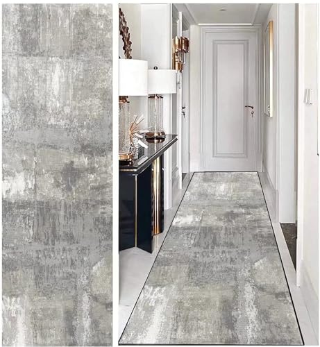 DTUQYX Läufer Lang Flur rutschfest Teppich Küche 80 x 500CM, Polyester Waschbar und Dauerhaft, Schlafzimmer Muster Carpet, für Wohnzimmer Büro Esszimmer, Anpassbar Teppichläufer Meterware