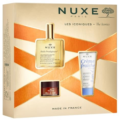 Set de regalo Nuxe Iconic Aceite 50 ml + Crema 3 en 1 30 ml + Bálsamo labial 15 g