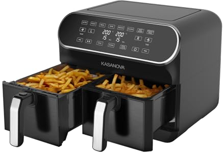 KASANOVA Friggitrice ad aria doppio cestello 1700 W nera nero