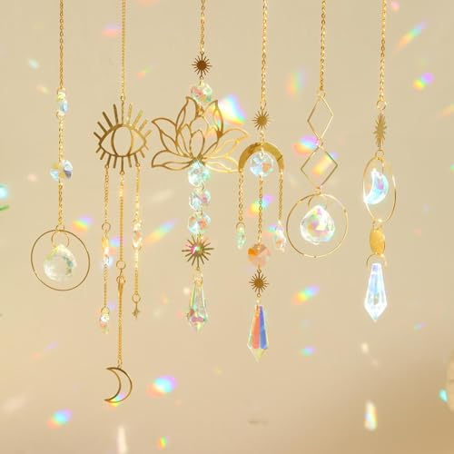 YeahBoom Attrape-Soleils Cristal,Pendentif Prisme Attrape-Soleil Cristal Coloré,Suncatcher Pendentif,Soleil Cristal Décoration,Cristal Ornement Capteur,Fabricant Arc-en-Ciel Suspendu Fenêtre Jardin