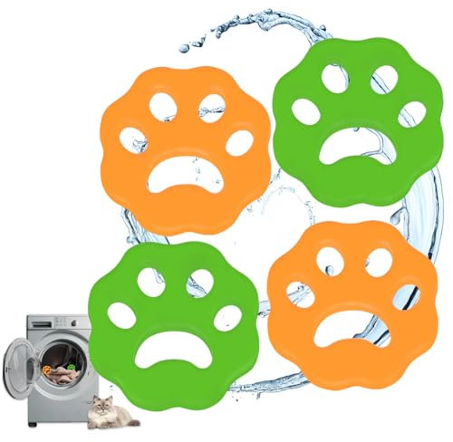 Zynxel 4 Stücke Tierhaarentferner Waschmaschine, Wiederverwendbar Haarfänger Haarentferner Tierhaare, Katzenhaarentferner Waschmaschine, für Wäschetrockner und Waschmaschine