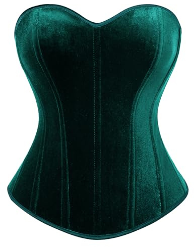 SCARLET DARKNESS Women Renaissance Corset Top Vintage Sweetheart Neck Lace Up Bustier Dark Green 8
