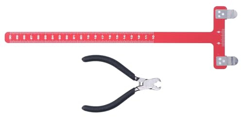 Ausla Nocktång, Aluminiumlegering T Linjalset med Mässingsspänne Clip Bow String Nocking Spännetång Recurve Turning Kit för Långbågar Recurve Compound Röd