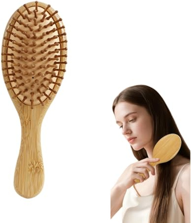 Brosse à cheveux en bambou,Brosse Massage Cuir Chevelu,Brosse Massage Cheveux EcoloGique,Pour Homme Femme Tous Types Cheveux