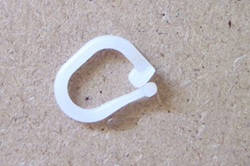 Erfal 10 Stück Raffhaken Clip Führungsring weiß für Raffrollo ca. 1,5 x 1,0 cm (L/B)
