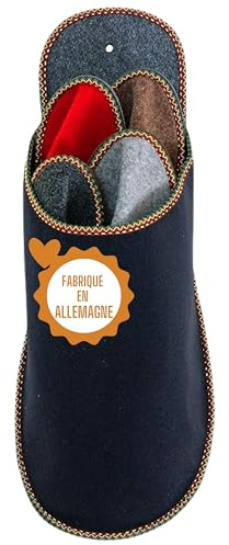 Pantoffelmann Ensemble de pantoufles d'invités et semelle en feutre I 4 paires, tailles et couleurs assorties I Ensemble dans une grande sur-pantoufle