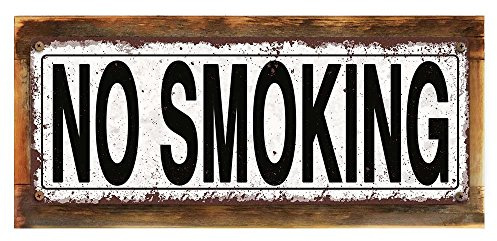 Framed No Smoking 6x16 Metal Sign, Rustic, Bar, Game Room, Hand-Crafted from reclaimed materials