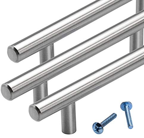 Stahlia Möbelgriffe Edelstahl Vollmaterial 320 mm Schrankgriffe silber massiv Ø12mm (1 Stück) Schubladengriffe Küchengriffe Stangengriff Handgriff Relinggriff