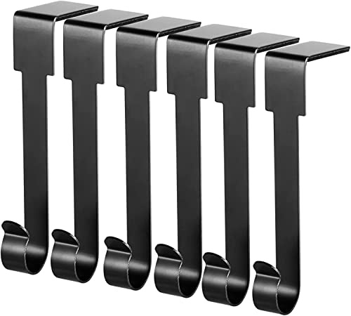Guojanfon Soportes para calcetines de Navidad, ganchos de metal antideslizantes para calcetines de Navidad para chimenea, decoración de fiesta de Navidad (6 unidades, negro)