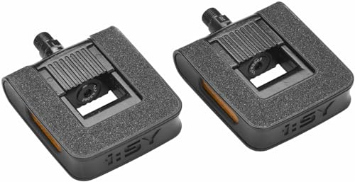 ISY Fahrrad Faltpedale aus Aluminium, Fahrrad Pedale klappbar - Schwarz