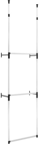 vidaXL Sistema de armario telescópico con barras de aluminio