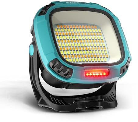 WARSUN Lampada da Lavoro 4000LM Ultra Luminoso 136 LEDs, USB Ricaricabile COB Lampade di Ispezione con Base Magnetica e Gancio Appeso, 18 Modalità per Riparazione Auto,Campeggio e di Emergenza Uso