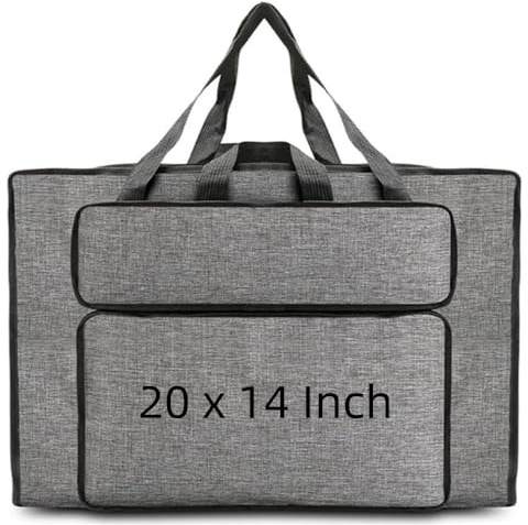 Oaygat Sac de transport pour planche à dessin - Étanche - Avec poignées - Portable - Organiseur de peinture - Pour palette, pinceaux, crayons, œuvres d'art, gris, A3, Sac portefeuille d'art