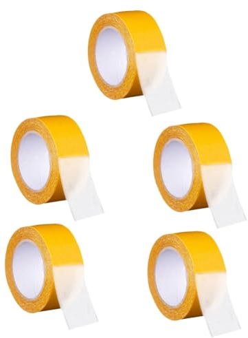 ULTECHNOVO 5 Rollen Doppelseitiges Gewebeklebeband Teppichband Dekor Doppelseitiges Klebeband Zweiseitiges Klebeband Teppichklebeband Mesh-gürtel Durchscheinendes Netzband Hoch Viskos