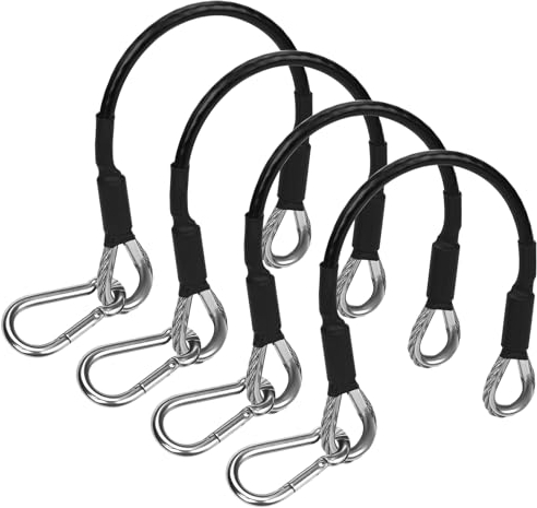 4pcs 10 Gym Extension Cable with Carabiner, Cable Adjustable Fitness Pulley Replacement Compatible with Bowflex Home Total Gym Machine Accessories Attachment for Leg Extension, LAT/Tricep Pull Down