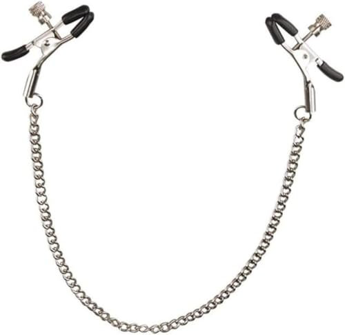 Nipple Clips Clamps for Women/Men Adjustable Pressure Breast Clamps Stainless Steel Non Piercing Nipple Rings Decorative Clip for Pleasure Toys