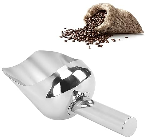 Paletta per ghiaccio in acciaio inossidabile, paletta di grande capacità Paletta per chicchi di caffè in metallo Paletta per secchiello per ghiaccio Paletta per macchina per il (Small)