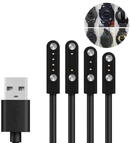 BRAVECOW Chargeur de Montre Magnétique - Accessoire pour Montre Intelligente - Câble USB 2/4 Pôles - Chargeur Magnétique Adhésif USB - Conducteur de Données USB pour Montre Intelligente (2.84mm 2P)