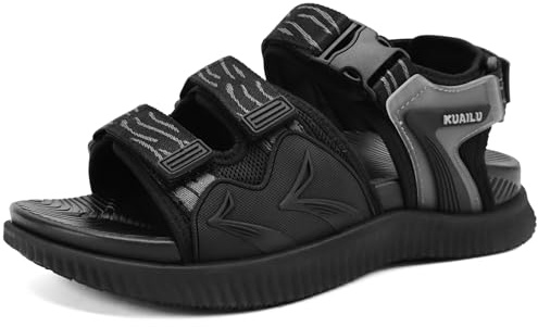 KuaiLu Sandales Hommes Randonnée Orthopedique Sport Confortable Réglables | d'extérieur Trekking Sandale Homme Voyage été Léger Ouverte Marche Antidérapante Chaussures EU40-48