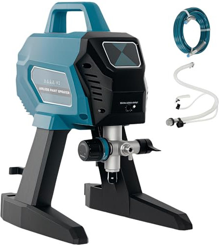 HOMCOM Airless Paint Sprayer, Thinning-Free Electric Paint Spray Gun for Walls, Fences & DIY Projects, 200 Bar High Pressure, 1.5L/min Flow Rate, 7.5m Hose, Indoor & Outdoor Use, Blue