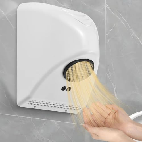 DRYIC Secador de Manos, 850W 18m/s Secador de Manos automático montado en la Pared, Secar Las Manos en 5 Segundos, Dispositivo de Secado de Manos eléctrico automático por inducción
