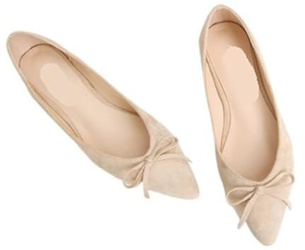 Ballerine Pieghevoli da Donna Scarpe Pieghevoli Basse da Donna arrotolabili Lavoro Eleganti(Apricot,43)