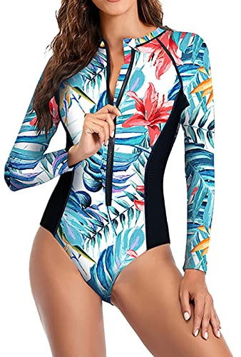Traje De Baño Mujer Bañador Manga Larga Mujer Dos Piezas Neopreno Natación Short Protector Cuello Bañadores La En El Agua Surf Trikinis 2026 Camiseta Solar Ropa Protección Natacion Ajustable 2XL