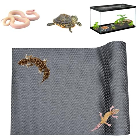 Issimober Tortoise Bedding Mat Washable EVA Reptile Mat 45x100 cm, Non Adhesive Terr Carpet for Bearded Dragon Substrate Liner, Reptile Tank Accessories for Gecko Lizard Snake