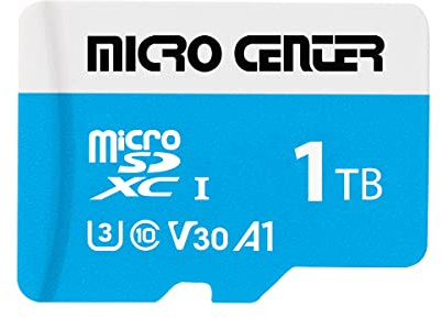 Micro Center Premium 1 TB microSDXC-kort, Nintendo-Switch kompatibelt flashminneskort, UHS-I C10 U3 V30 4K UHD video A1 R/W hastighet upp till 90/70 MB/s Micro SD-kort med adapter (1 TB)