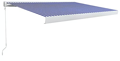 Yolola Kassettmarkis, manuell klämmarkis, balkongmarkis med handvev, balkongmarkis, solskydd, väggmontering, balkong, aluminium
