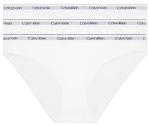 Calvin Klein Pack de 3 Braguitas Tipo Bikini de Algodón Elástico para Mujer
