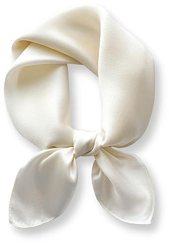 PoeticEHome Seidenschal in Uni-Farbe aus 100% Maulbeerseide - 68x68 cm Halstuch für Damen | Quadratisches Einfarbig Seidentuch | Mit Geschenkbox