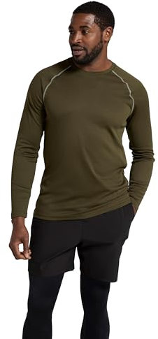 Mountain Warehouse Endurance Mens Top – Long Sleeves, Quick Dry T-Shirt, Highly Breathable Tee, UPF50 Protection Tee Shirt – for, Travelling, Walking, Gym Dark Khaki M
