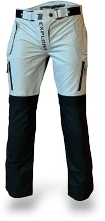 TLA EXPLORA Light Lady Motorcykelbyxor för kvinnor med CE-skydd | Motorcykelbyxor Vår/Sommar | 2 Säsonger Motorcykelbyxor | Motorcykeldräkt för kvinnor | Motorcykelkläder, Grå, XXL