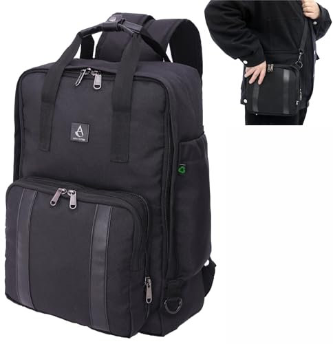 Aerolite Ryanair Rucksack mit herausnehmbarer kleiner Tragetasche, umweltfreundlich, wasserabweisend, Kabinengepäck, zugelassen, Reisegepäck, Reisetasche, Flugerucksack, 40 x 20 x 25 cm, Schwarz