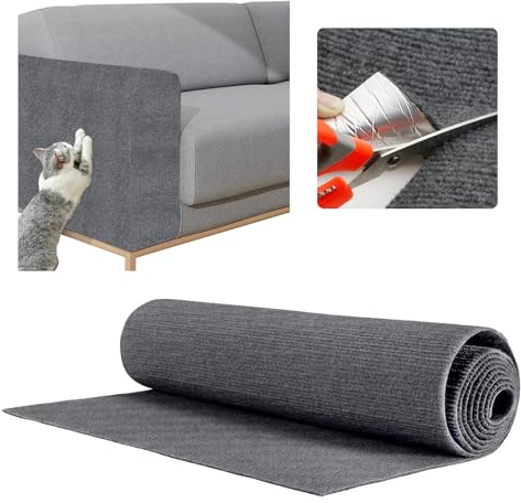 Rigidstone klösmatta katt, gör-det-själv klippbar självhäftande matta, klösmatta soffa, klösmatta katt vägg, klösmatta för att skydda mattor soffa, möbelskydd (grå, 30 x 100 cm)