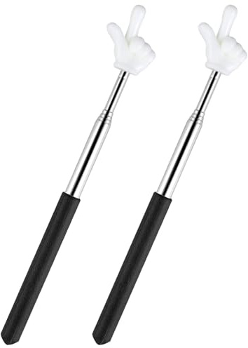 TPZORJX Paquete de 2 punteros extensibles – mini bolígrafo de mano para enseñanza, puntero para dedo, varilla telescópica, pizarra blanca retráctil para interacción personal en el aula