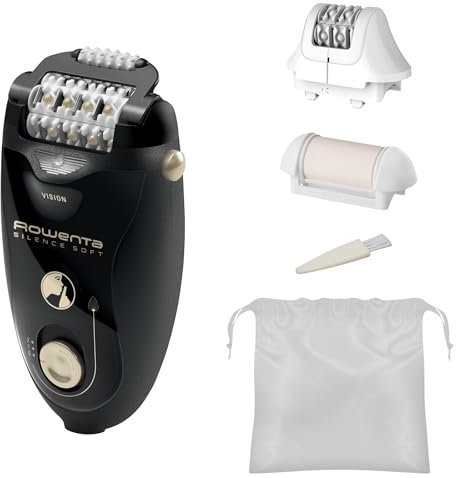 Rowenta Extreme Silence, Epilatore ad Alta Precisione con 24 Pinzette, con Tecnologia Micro-Contact Comfort e Funziona Vision, Esfoliante e Facile da Pulire, EP5628F0