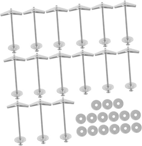 Abaodam 15 Set Clip di orchidea per aeromobili di ferro ala dadi hardware tasselli a farfalla per cartongesso viti ad alette Ancore dadi ad alette acciaio carbonio Silver