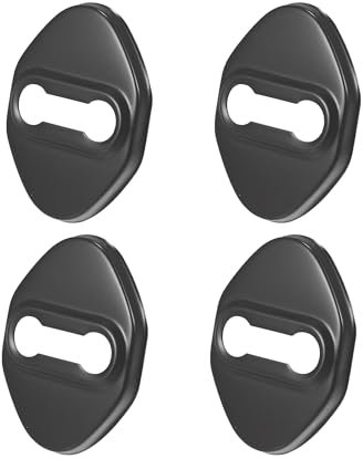 KBDDM Protecteur De Serrure De Porte De Voiture pour Cupra Formentor (2020-2023), Acier Inoxydable Loquet Cap Boucle Anti-Corrosion Accessoires De Protection Voiture,A-Black