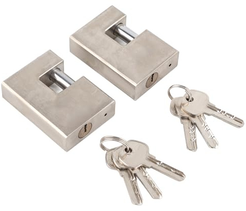 Marhynchus Cándalo Impermeable de Rectángulo de Servicio Pesado para Puertas de Garaje, Cerradura de Monobloque a Prueba de óxido con 6 Botones para Seguridad Familiar, 2 Piezas Sólidas en Forma de