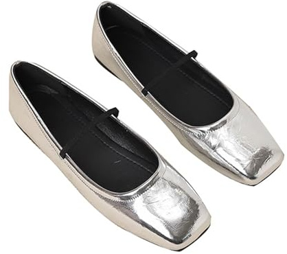 Frauen Ballerina Flats mit elastischen Trägern für bequemes Wander
