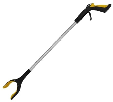 YUNFANOZ Outil de ramassage, Pince telescopique, Ramasse-déchets léger, Outil d'aide à la préhension for Personnes âgées, bâton de ramassage(Yellow)