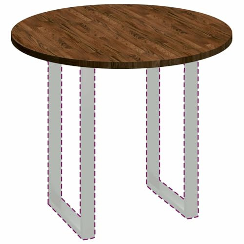 vidaXL Tischplatte Dunkelbraun Ø 90 x 2,5 cm Massivholz Eiche, Moderner runder Eichen-Tischplatte, wendbares Design, stylische Essfläche, praktisches Möbel für Wohnzimmer