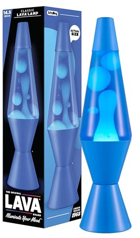 Lava Lamp - 14.5 Cerulean Blue - The Original Motion Lamp - White Lava and Blue Liquid - Item #2362