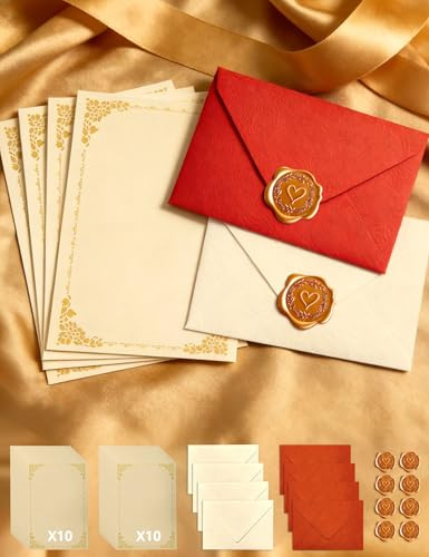36 Stück Briefpapier mit Umschlag Set für Liebesbrief Hochzeit Geburtstag