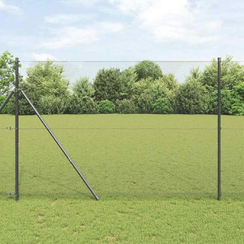 INLIFE Grillage Rigide 1.5x25m Gris - Clôture en Fil Soudé Acier pour Jardin Extérieur, Design Moderne, Assemblage Facile sans Poteaux Inclus